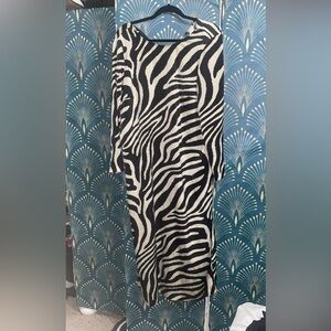 H&M satin zebra dress